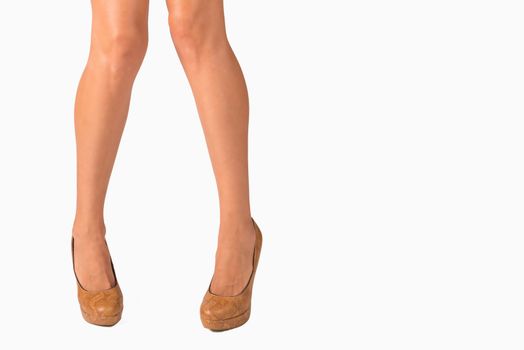 Female legs in a posture denoting isecurity