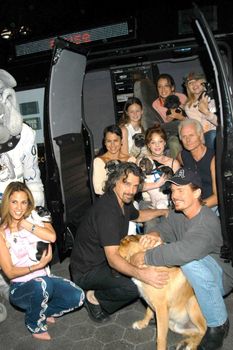 Celebrity Guests with new Animal News Van at the Last Chance For Animals Press Conference, Third Street Promenade, Santa Monica, Calif., 08-26-03
