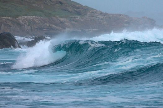 Curling waves off the coast of South Africa