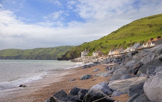 The small coastal village of Beesands, Devon, England.