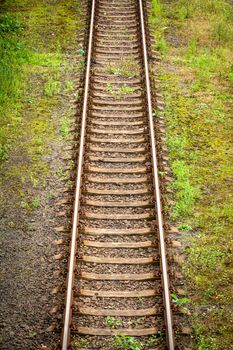 High angle view of a railway track