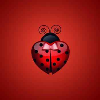 ladybug-shaped heart for Valentines Day