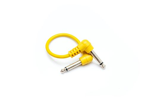isolated yellow mono audio cable