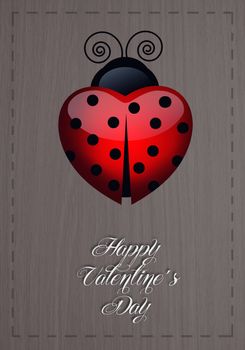 ladybug-shaped heart for Valentines Day