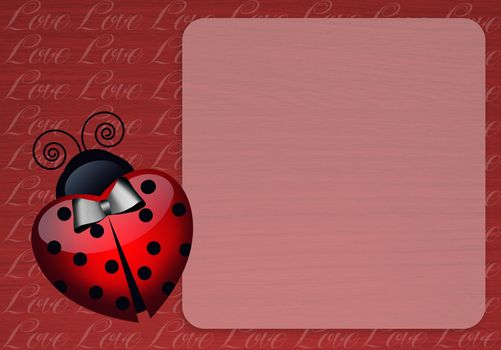 ladybug-shaped heart for Valentines Day