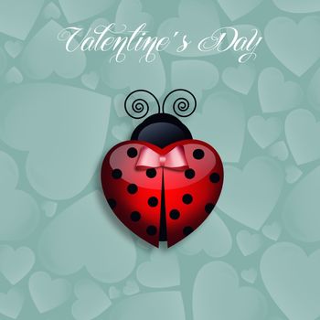 ladybug-shaped heart for Valentines Day