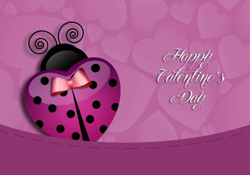 ladybug-shaped heart for Valentines Day