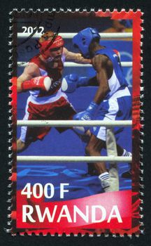 RWANDA - CIRCA 2012: stamp printed by Rwanda, shows boxing, circa 2012