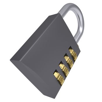 Combination padlock. Isolated render on a white background