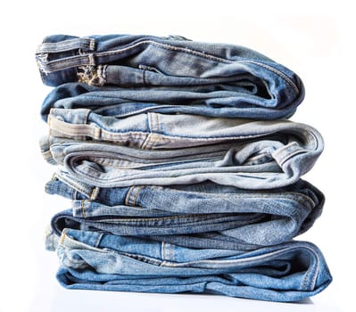 Blue jeans on white background