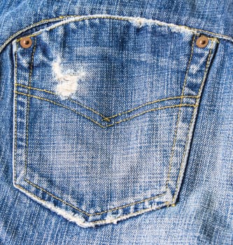 Blue jeans on white background