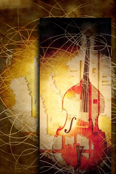 poster jazz bass in casual and modern background