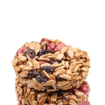 Stack of candied peanuts sunflower seeds. Whole background.