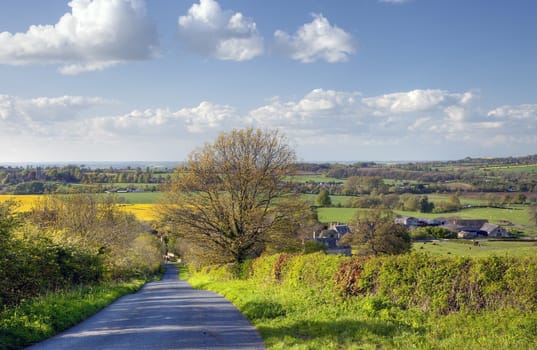 Looking towards the small Cotswold village of Broad Campden, Gloucestershire, England.