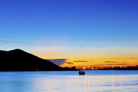 Hong Kong sunset at rural area