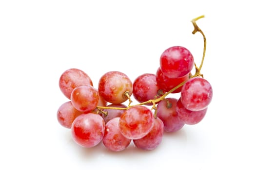 Red grapes isolated on white