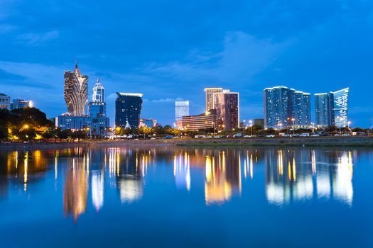 Macau casino at sunset