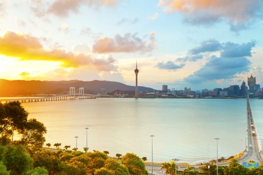 Macau city at sunset