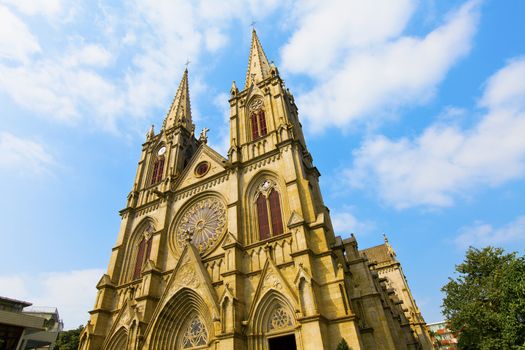 Guangzhou church at day, Shishi Sacred Heart Cathedral.