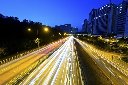 Highway light trails