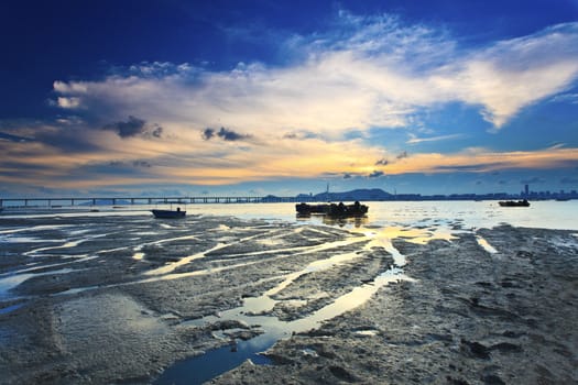 Sunset seascape in Hong Kong 