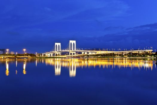 Bridge in Macau at night