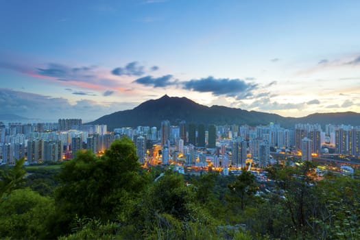 City sunset in Hong Kong