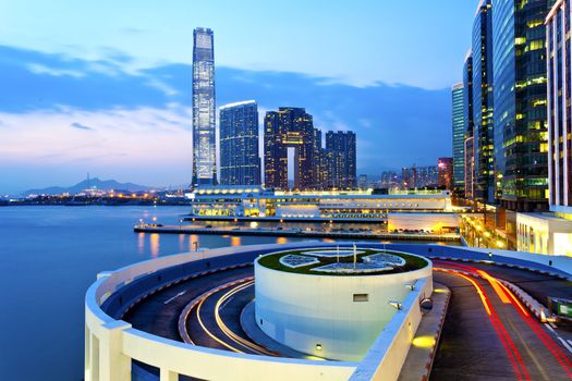 Kowloon at sunset, Hong Kong.