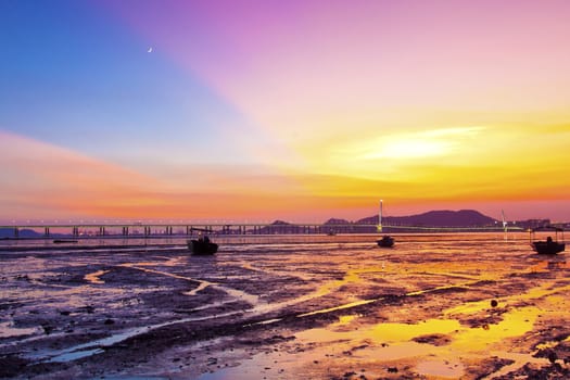 Sunset coast in Hong Kong