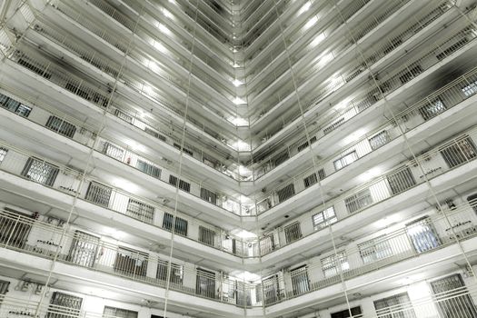 Hong Kong apartment blocks at night