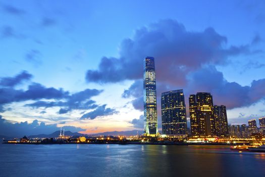 Hong Kong sunset at Kowloon district