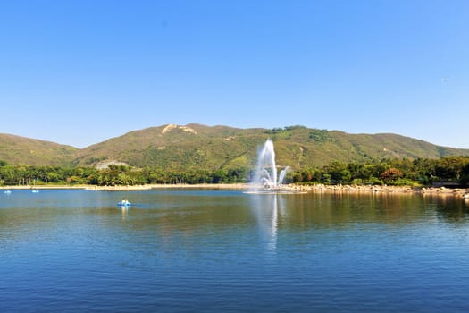 Beautiful view of the lake's shore 