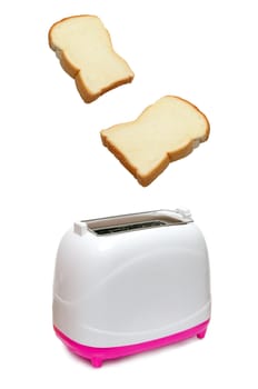 Isolated Bread and Toaster