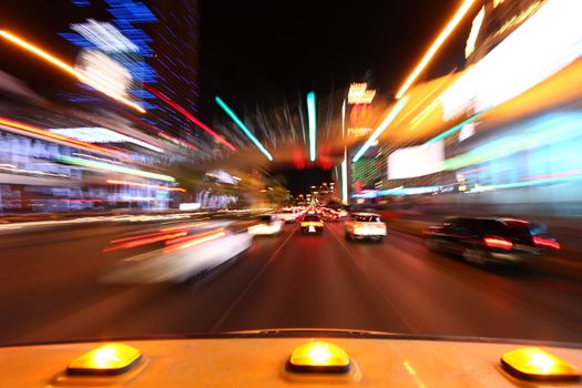 Image Driving Down the Las Vegas Strip Time Lapsed