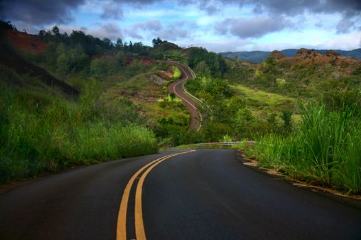 Curved Road on the Island of Kauai
