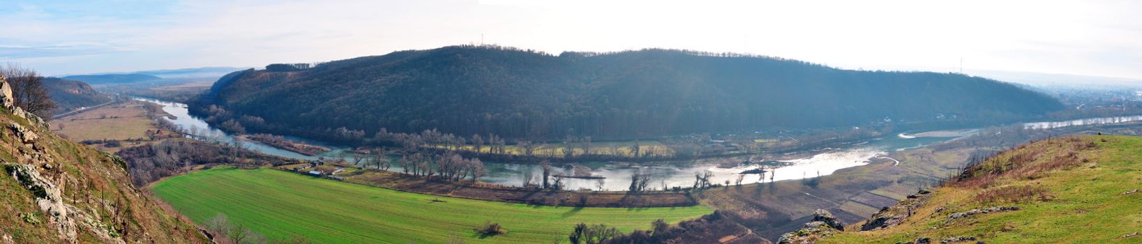 mures river landscape panorama soimos lipova view