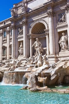 Fountain di Trevi - most famous fountain in Rome, Italy