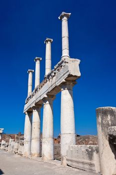 Famous ruins of ancient town Pompeii in Italy