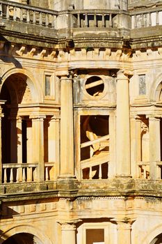 Courtyard of the Templar Castle in the Portugal City of Tomar