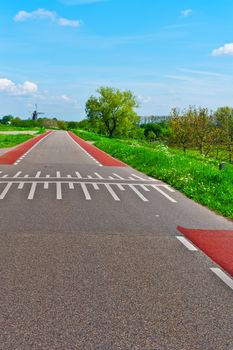 Road Markings for Bicyclists on the Road in Holland