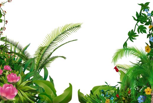 Tropical Plants - Background Illustration, Bitmap Image