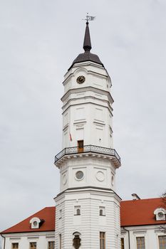 An old white tower in Mogilev in Belarus
