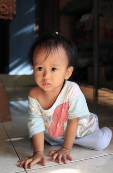 Portrait of the little asian boy. Indonesia, Bali