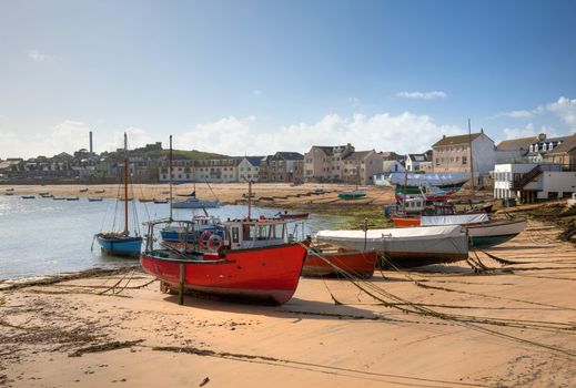 Fishing and sailing boats at St Mary���s Harbour, St Mary���s, Isles of Scilly, Cornwall, England.