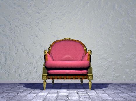Single Louis XVI royal chair in grey the street