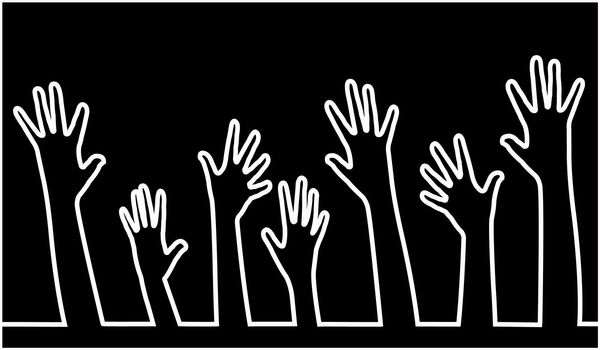 hands in line vector,