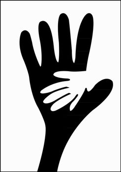 hands silhouette cartoon