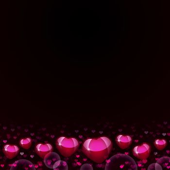 Abstract background of magenta hearts. The concept of Valentine's Day