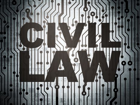Law concept: circuit board with  word Civil Law, 3d render