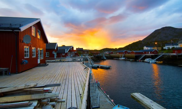 Morning sunrise on the Norwegian island